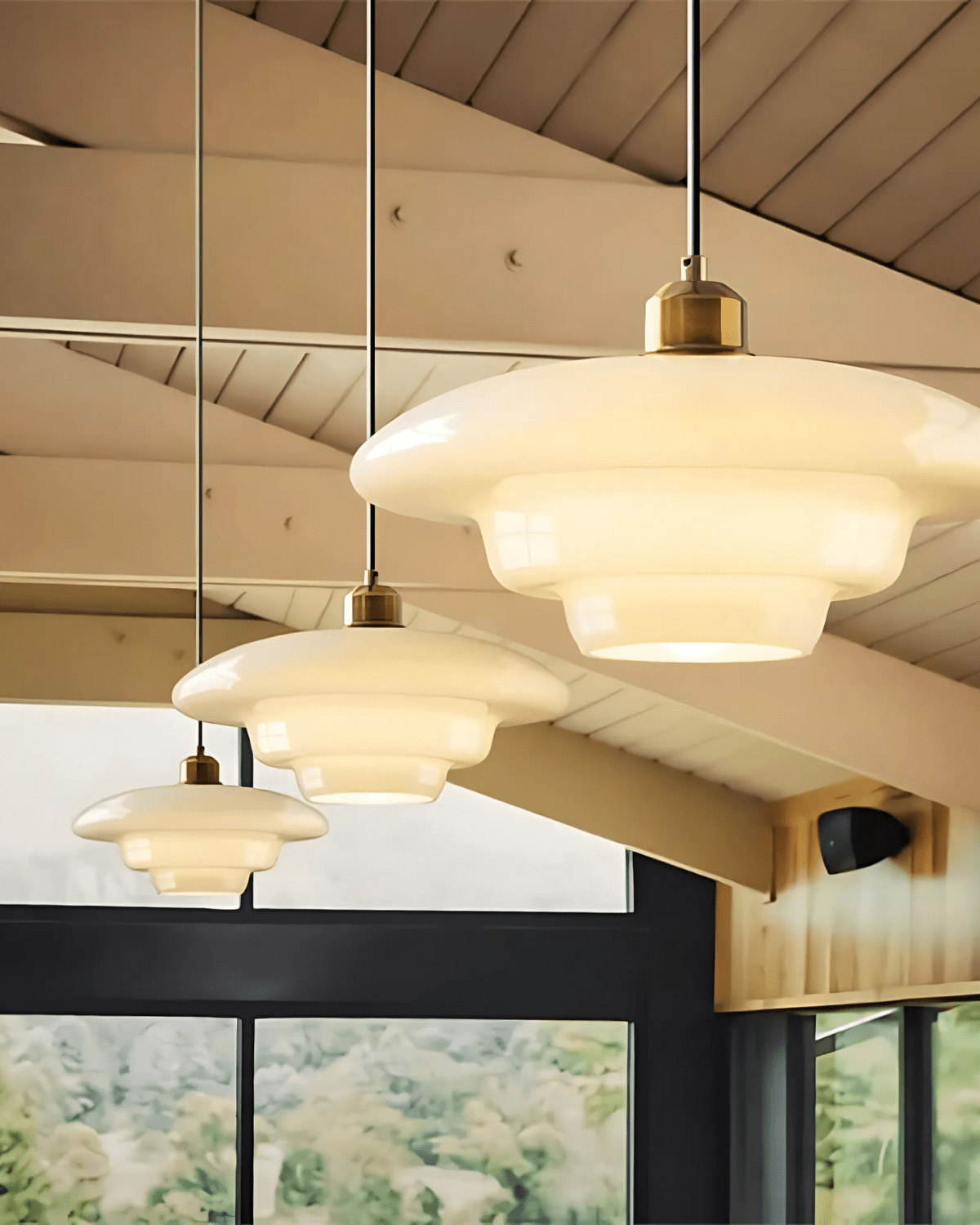 Timeless Glass Pendant Light with Brass Accent – Elegant Kitchen Hanging Light 5