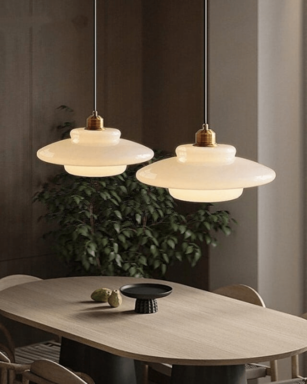 Timeless Glass Pendant Light with Brass Accent – Elegant Kitchen Hanging Light 6