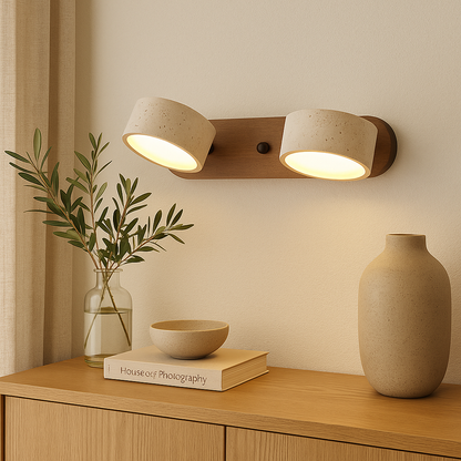 Travertina | Wall Light – Natural Stone & Wood Design for Bathroom or Modern Spaces 1