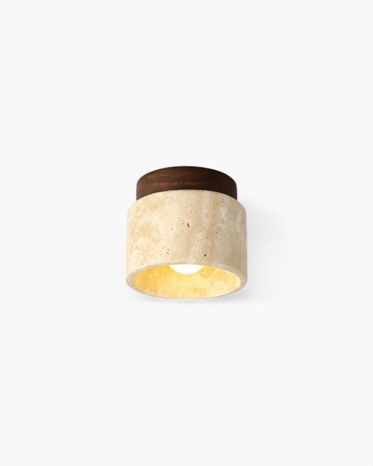 Natural Travertine Ceiling Lamp – Compact Design for Modern Interiors, Warm Lighting 1