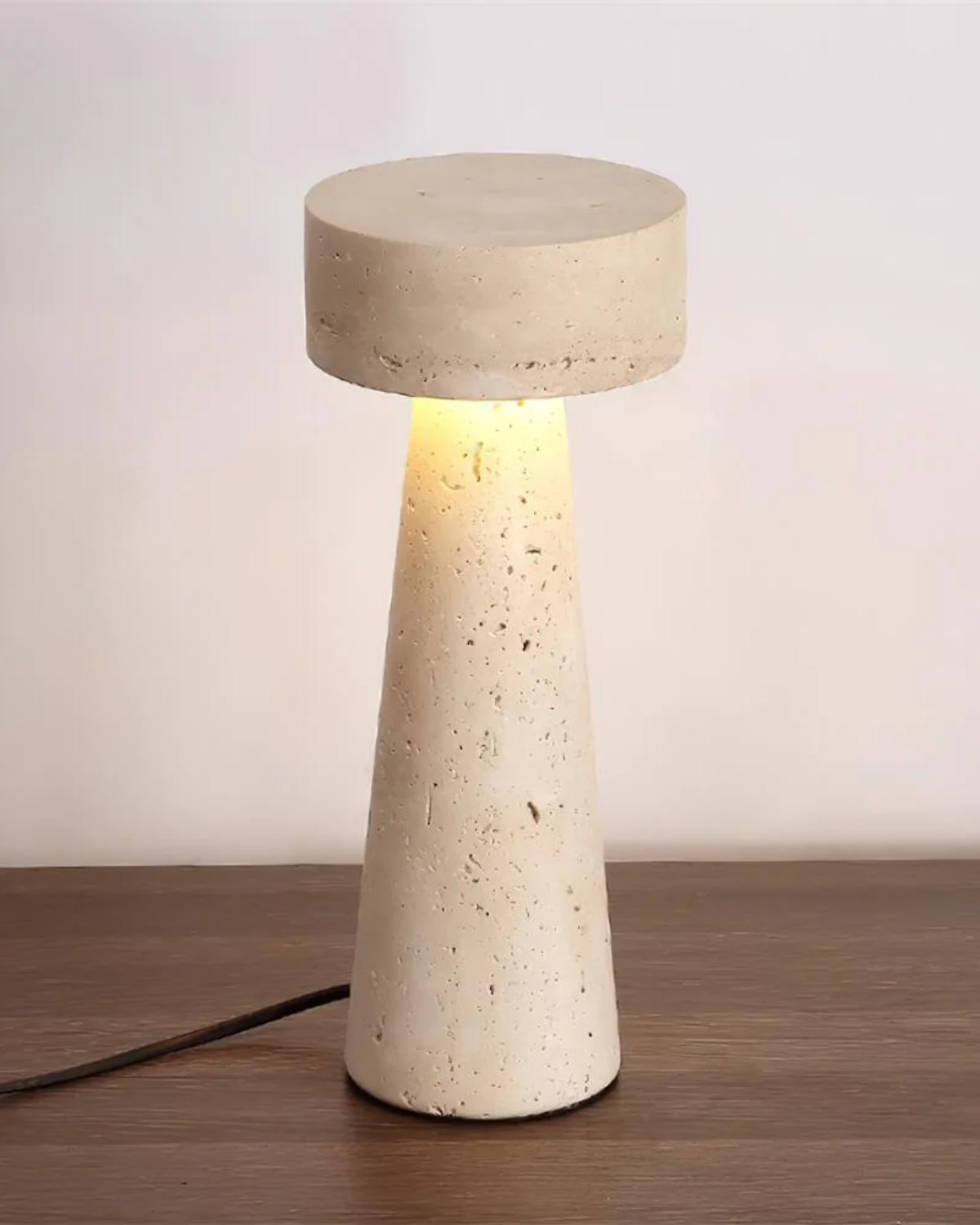 Compact Travertine Table Lamp – Elegant Bedside Lamp with Soft Illumination 3