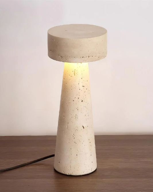 Compact Travertine Table Lamp – Elegant Bedside Lamp with Soft Illumination 3