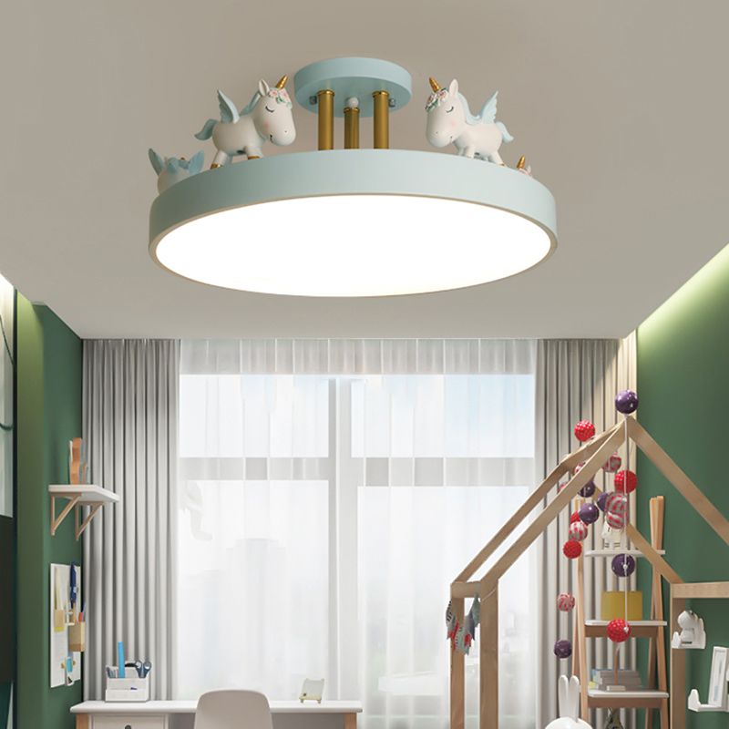 Unicorn Dream LED Ceiling Light Fixture – Enchanting Metal & Wood Design for Kids' Rooms 6