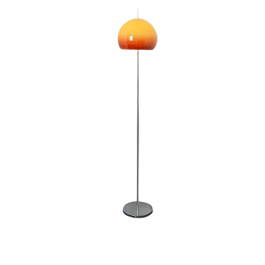 Bauhaus Retro Table and Floor Lamp with Dimmable Remote Control – Orange Stained Glass 1