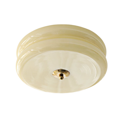 Cream Glass LED Flush Mount Ceiling Light – Modern French Design for Hallways and Living Rooms 2