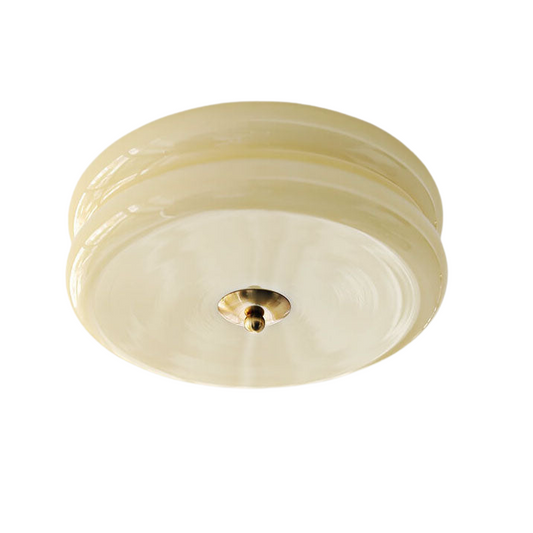 Cream Glass LED Flush Mount Ceiling Light – Modern French Design for Hallways and Living Rooms 2