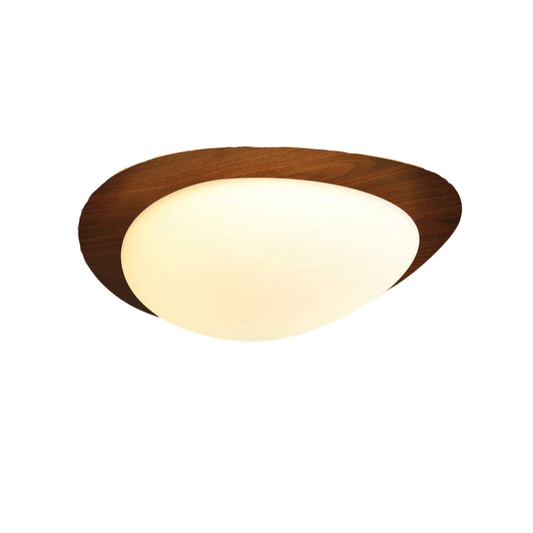 Scandinavian Pebble LED Flush Mount Ceiling Light – Natural Wood Finish 2