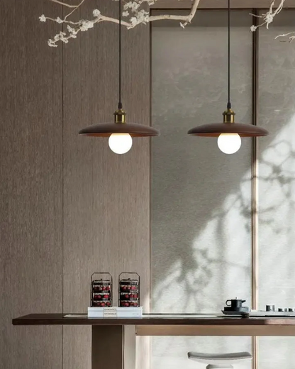 Minimalist Wood Halo Pendant Lamp – Warm 3000K Light for Kitchen and Dining 6