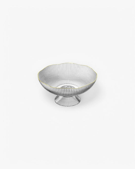 Véra | Ceramic Fruit Bowl – Elegant White Design with Gold Rim 0