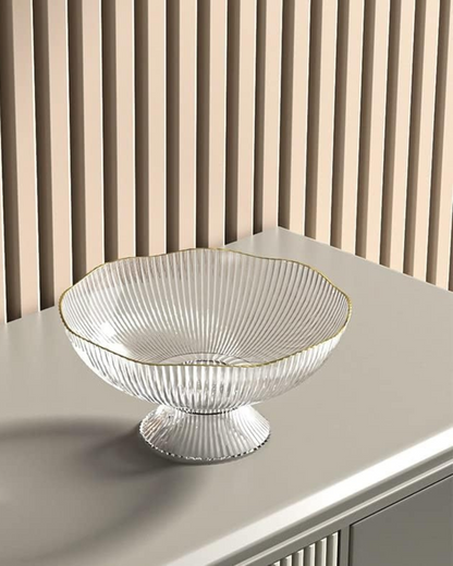 Véra | Ceramic Fruit Bowl – Elegant White Design with Gold Rim 1