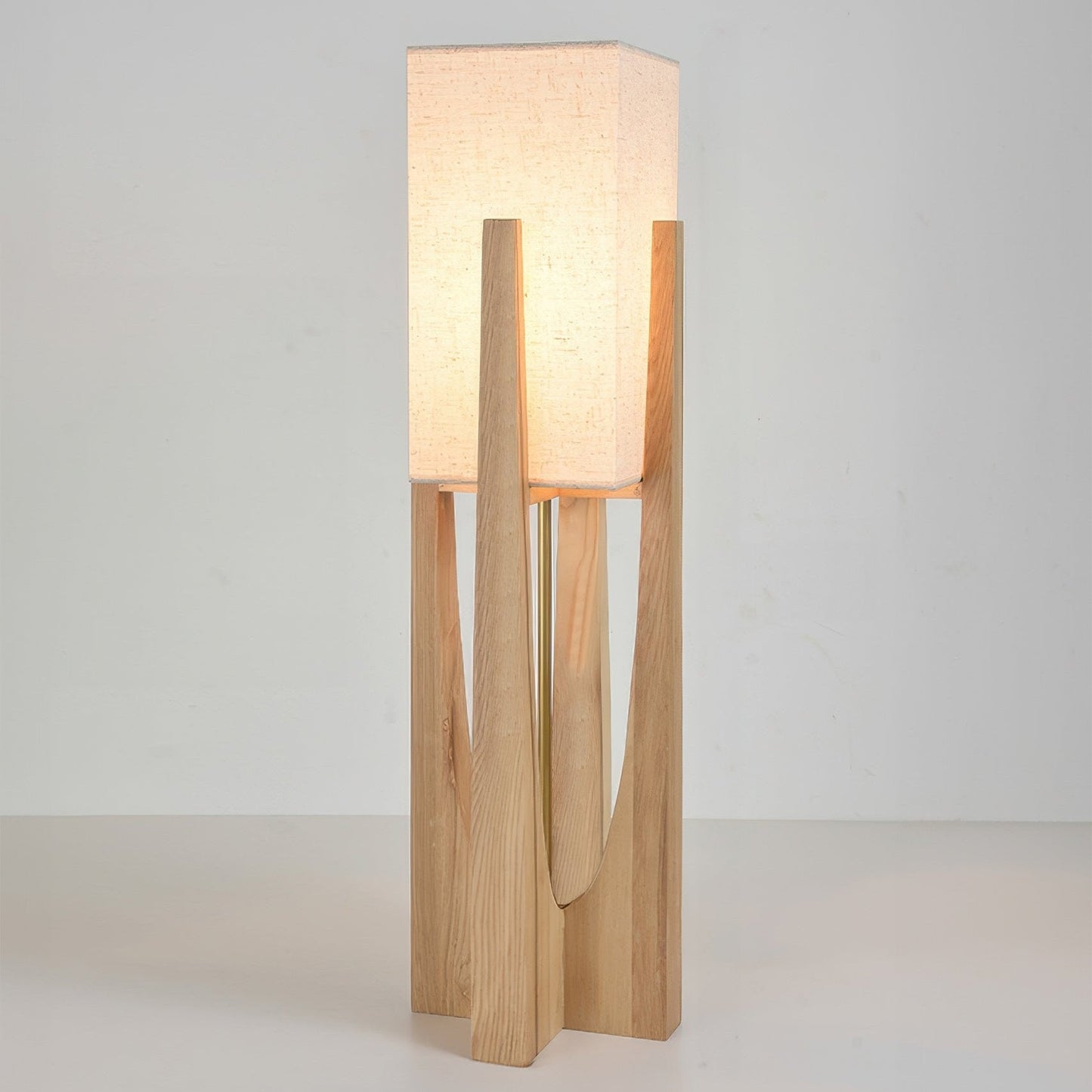 Wabiko | Modern Floor Lamp – Handcrafted Fabric Shade with Wooden Base 6