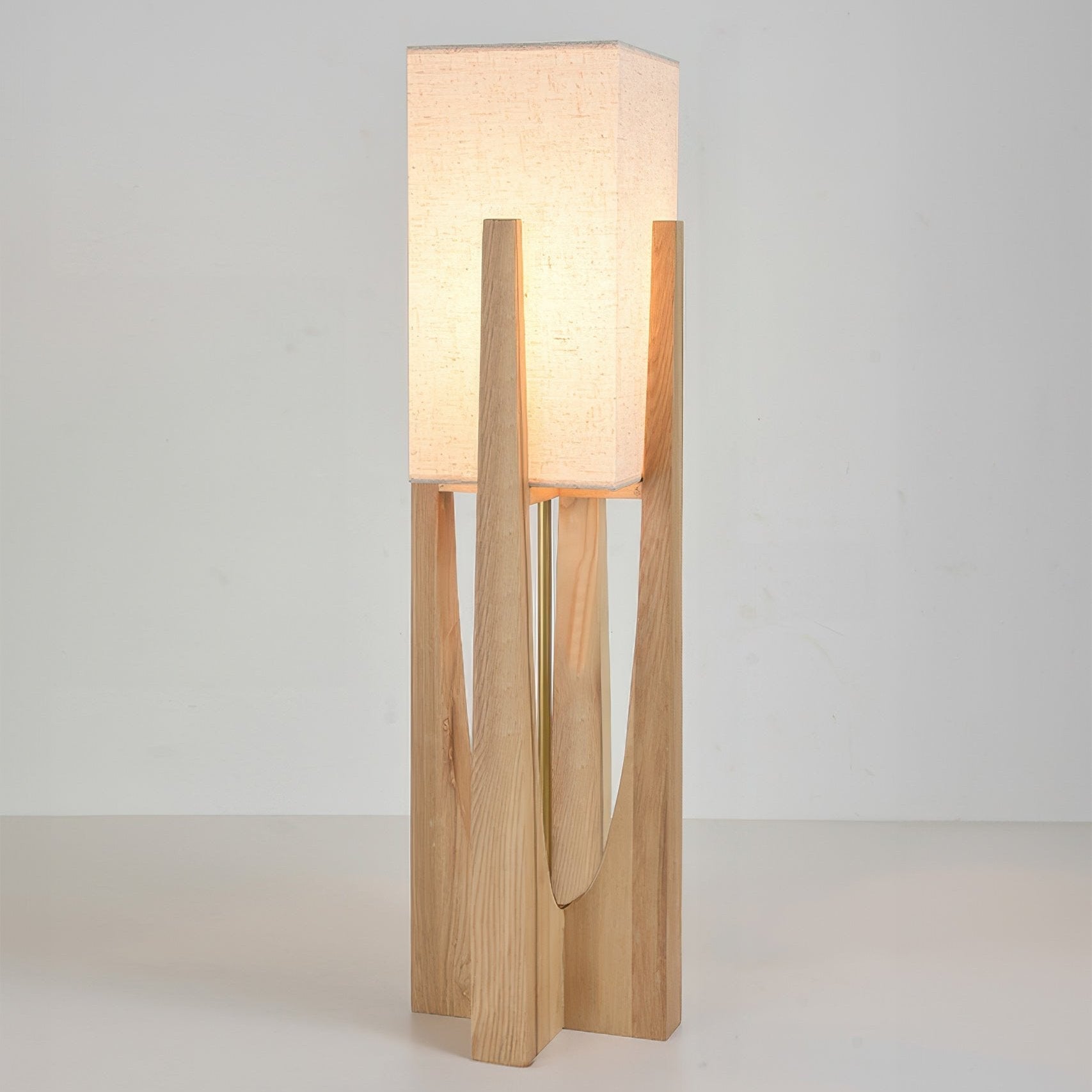 Wabiko | Modern Floor Lamp – Handcrafted Fabric Shade with Wooden Base 6