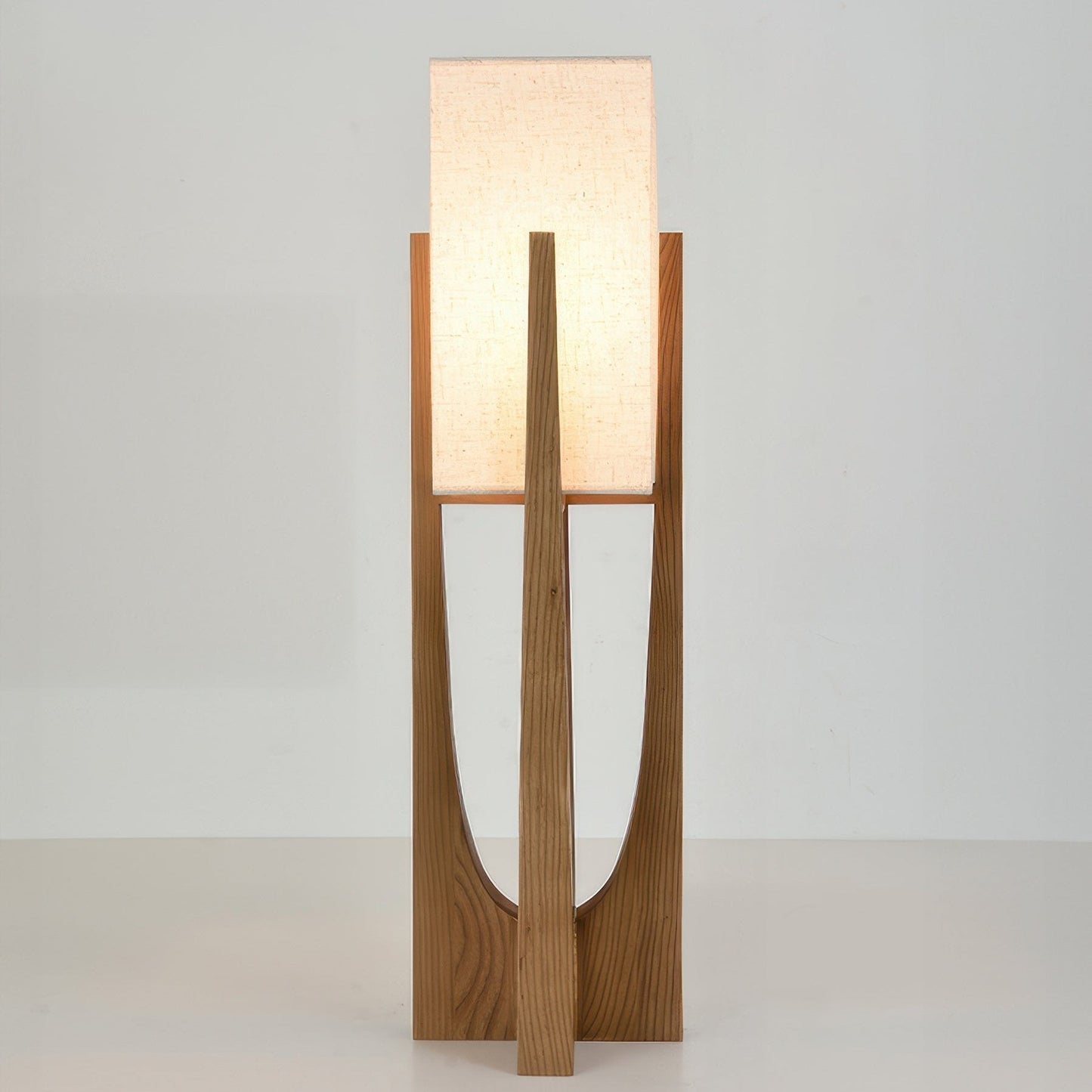 Wabiko | Modern Floor Lamp – Handcrafted Fabric Shade with Wooden Base 7