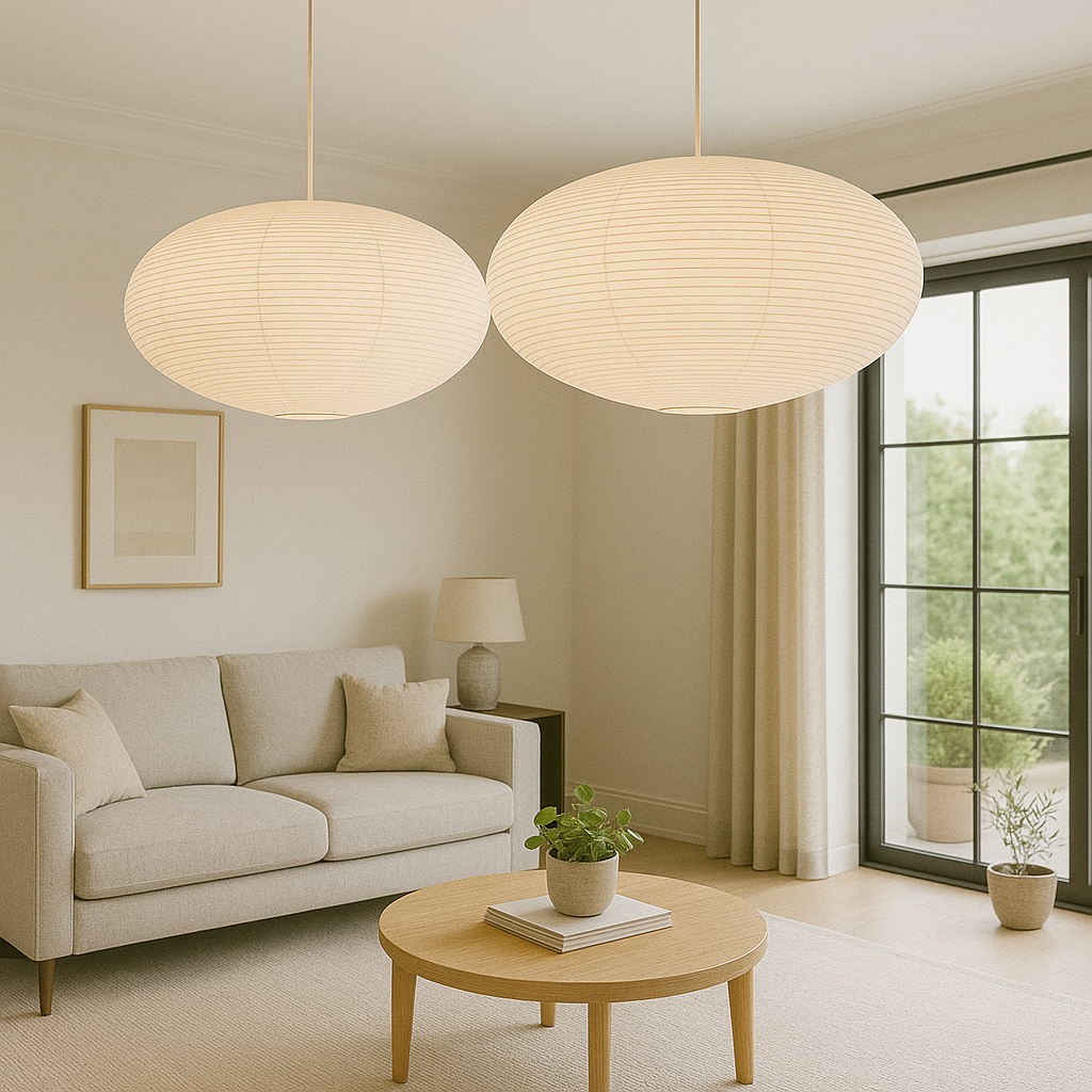 Wabiri | Pendant Light – Handcrafted Paper Shade for Kitchen Pendant Lighting 2