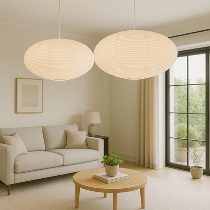 Wabiri | Pendant Light – Handcrafted Paper Shade for Kitchen Pendant Lighting 2