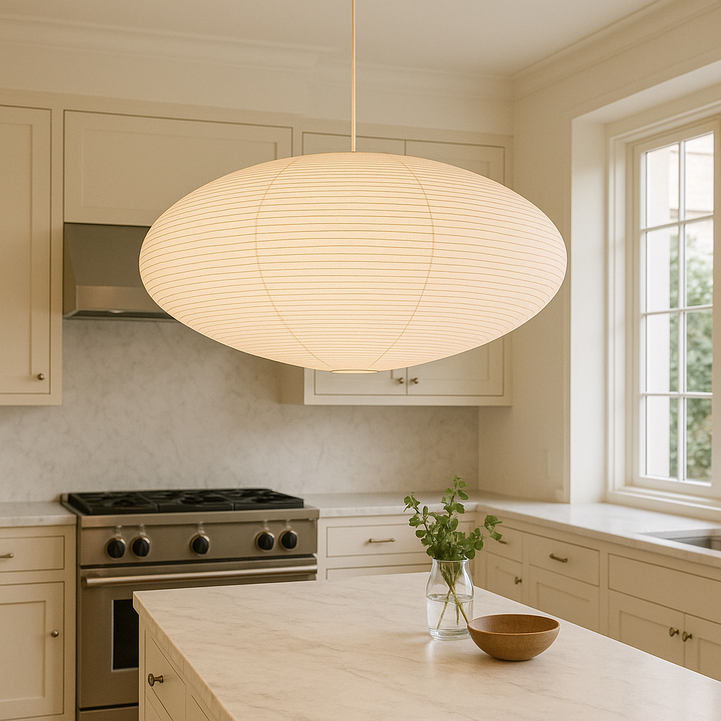 Wabiri | Pendant Light – Handcrafted Paper Shade for Kitchen Pendant Lighting 3