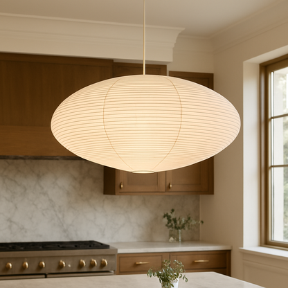 Wabiri | Pendant Light – Handcrafted Paper Shade for Kitchen Pendant Lighting 5