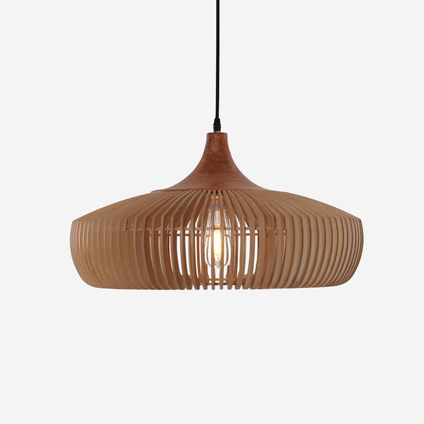 Wood Pendant Light Natural Adjustable Size M Eco-Friendly for Kitchen Island Lighting 1
