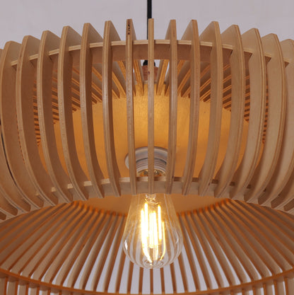 Wood Pendant Light Natural Adjustable Size M Eco-Friendly for Kitchen Island Lighting 4