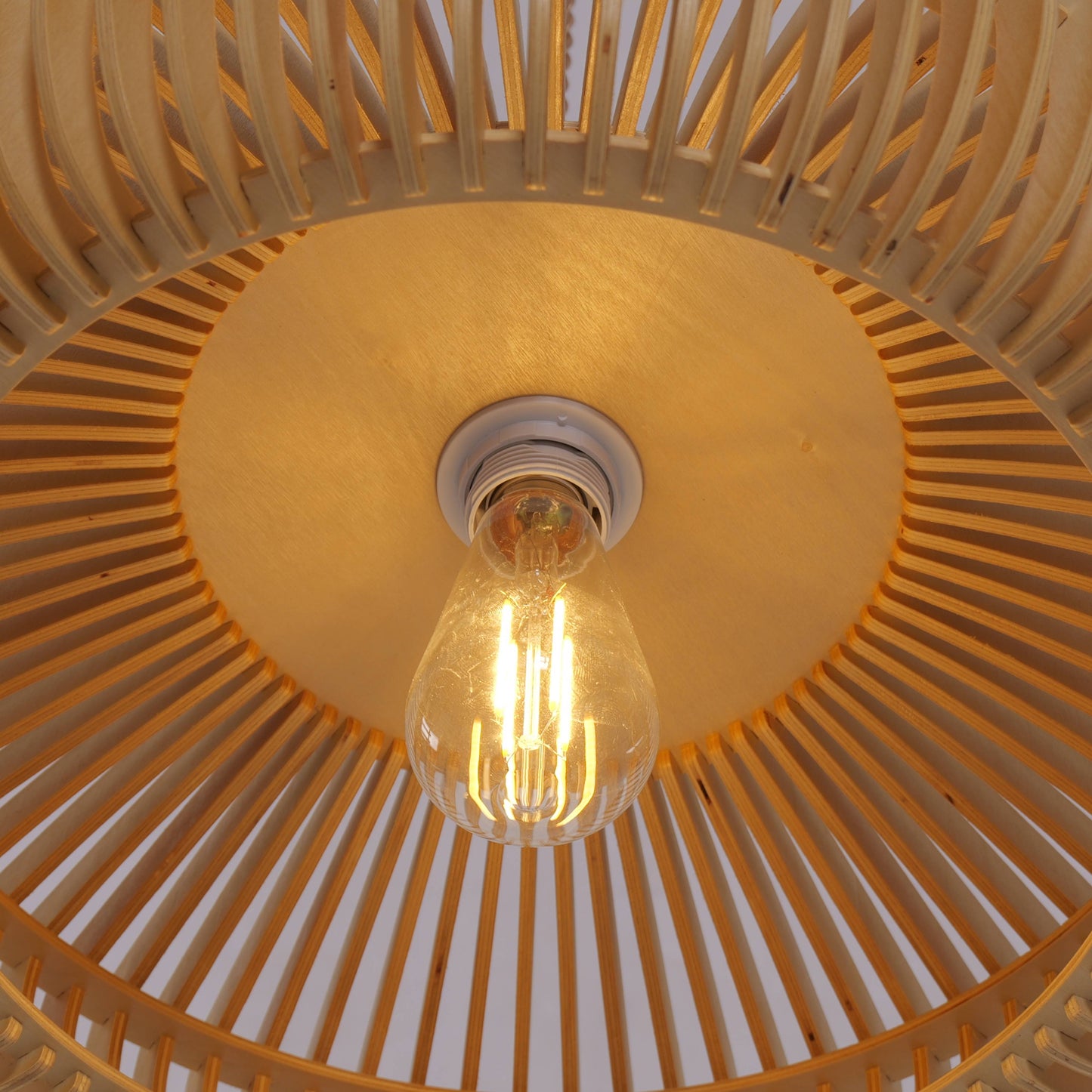 Wood Pendant Light Natural Adjustable Size M Eco-Friendly for Kitchen Island Lighting 6