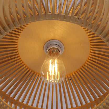 Wood Pendant Light Natural Adjustable Size M Eco-Friendly for Kitchen Island Lighting 6