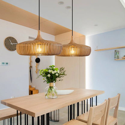 Wood Pendant Light Natural Adjustable Size M Eco-Friendly for Kitchen Island Lighting 8