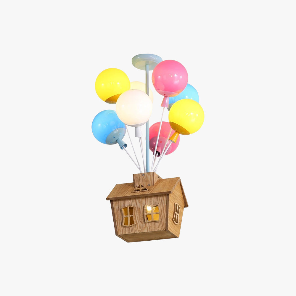 Wooden Balloon Design Kids Ceiling Light – Natural Wood and Acrylic, Soft Warm Glow 1