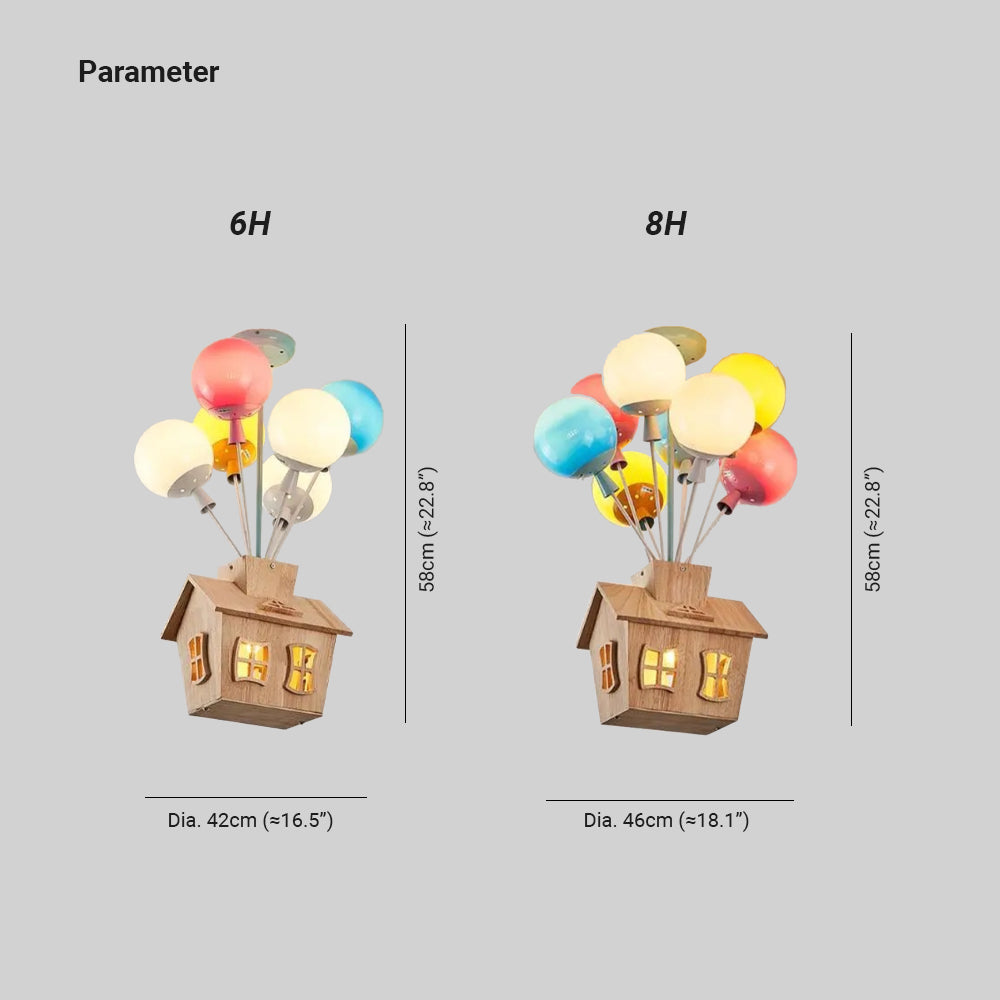 Wooden Balloon Design Kids Ceiling Light – Natural Wood and Acrylic, Soft Warm Glow 4