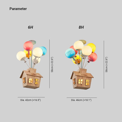 Wooden Balloon Design Kids Ceiling Light – Natural Wood and Acrylic, Soft Warm Glow 4