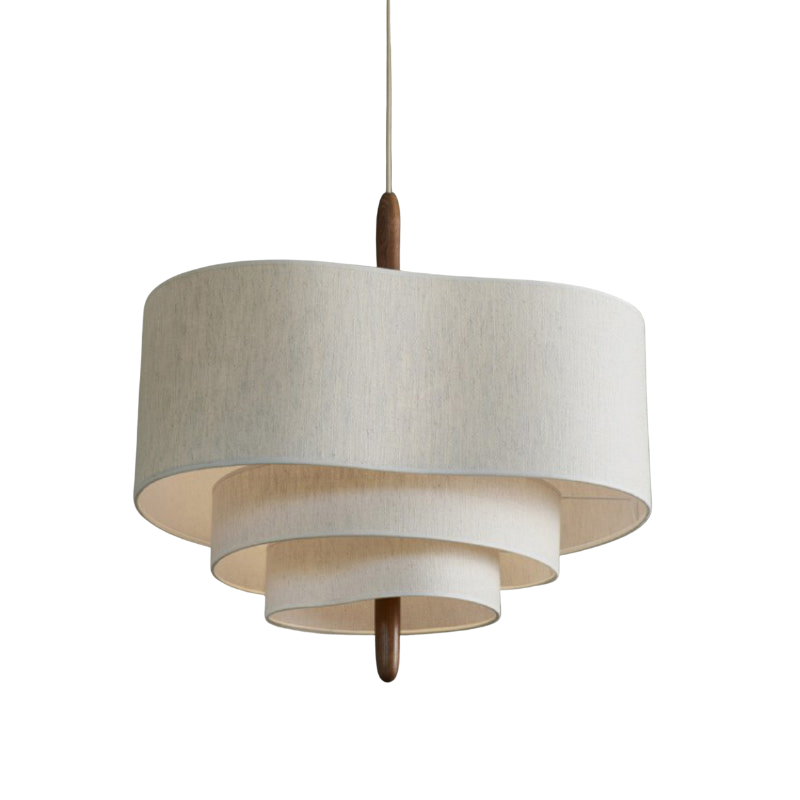 Elegant Fabric Shade Chandelier Light – Modern Designer Chandelier for Dining Room