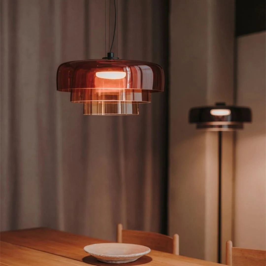Handcrafted Glass Ceiling Light with Adjustable Cord – Orange, Green, Gray Options 6