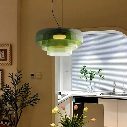Variant image for Handcrafted Glass Ceiling Light with Adjustable Cord – Orange, Green, Gray Options-4