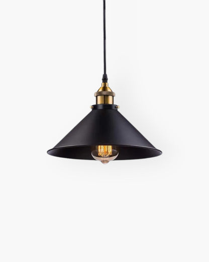 Black Pendant Lamp – Industrial Modern Hanging Light with Adjustable Height and Gold Interior 1