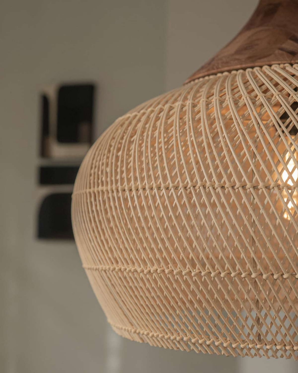 Rattan Pendant Light - Eco-Friendly Dimmable Hanging Lamp for Kitchen and Living Room 6