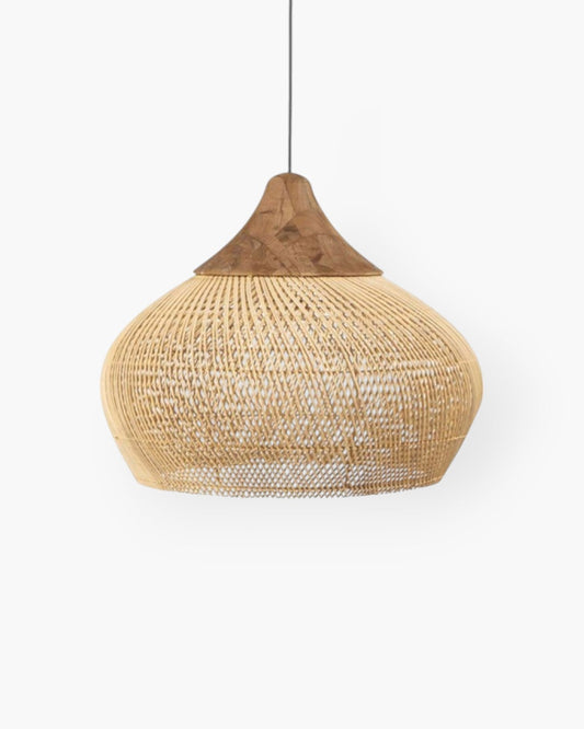 Rattan Pendant Light - Eco-Friendly Dimmable Hanging Lamp for Kitchen and Living Room 1