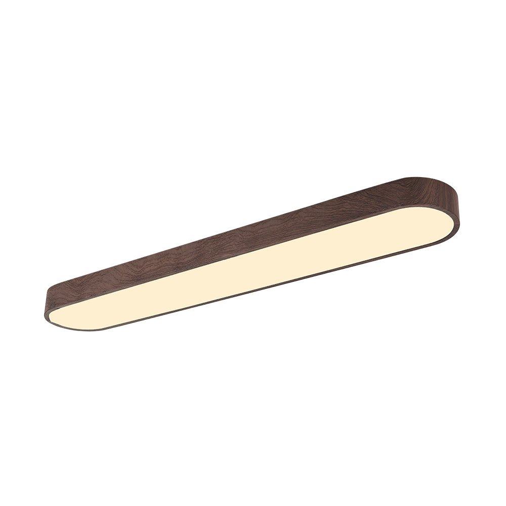 Oval LED Flush Mount Ceiling Light with Adjustable Color and Wood Grain Finish 2